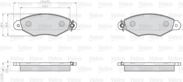 Valeo 872807 - Brake Pad Set, disc brake autospares.lv