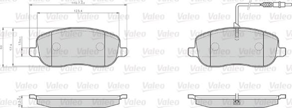 Valeo 872261 - Brake Pad Set, disc brake autospares.lv