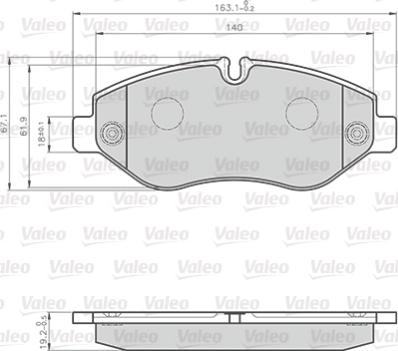 Valeo 872229 - Brake Pad Set, disc brake autospares.lv