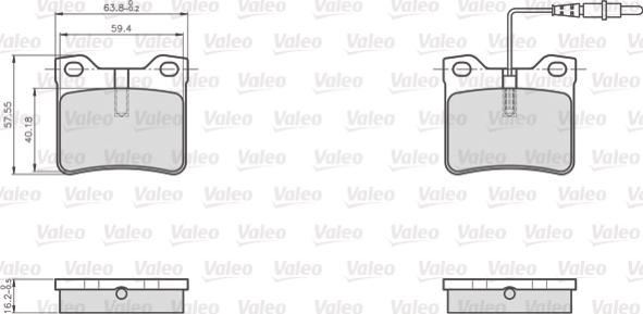 Valeo 872279 - Brake Pad Set, disc brake autospares.lv