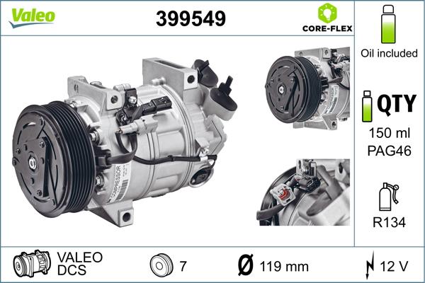 Valeo 399549 - Compressor, air conditioning autospares.lv