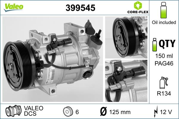 Valeo 399545 - Compressor, air conditioning autospares.lv