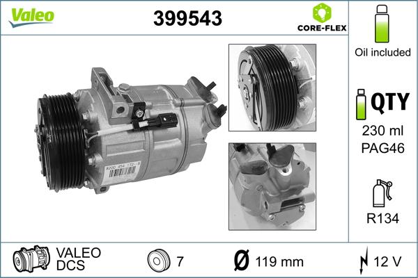 Valeo 399543 - Compressor, air conditioning autospares.lv