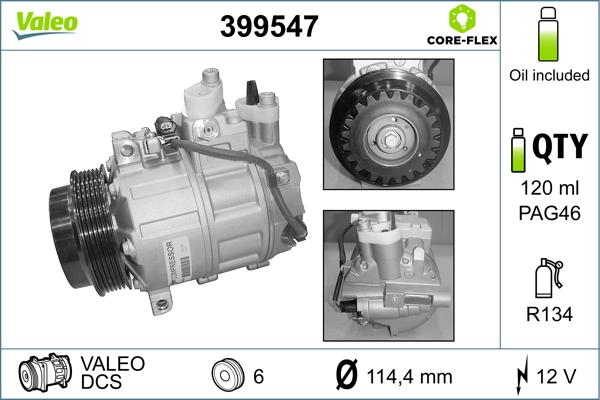 Valeo 399547 - Compressor, air conditioning autospares.lv