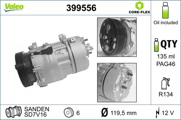 Valeo 399556 - Compressor, air conditioning autospares.lv