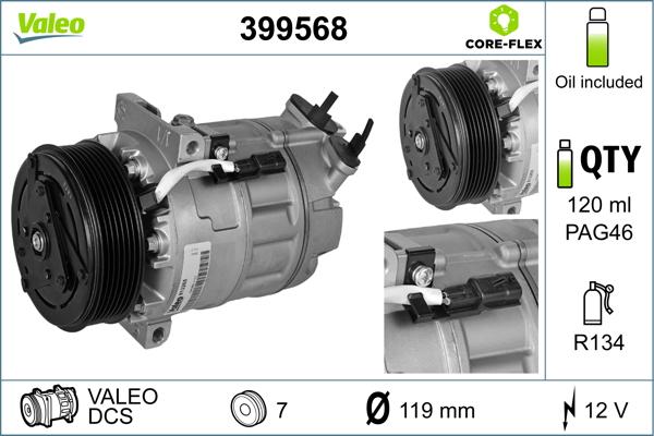 Valeo 399568 - Compressor, air conditioning autospares.lv