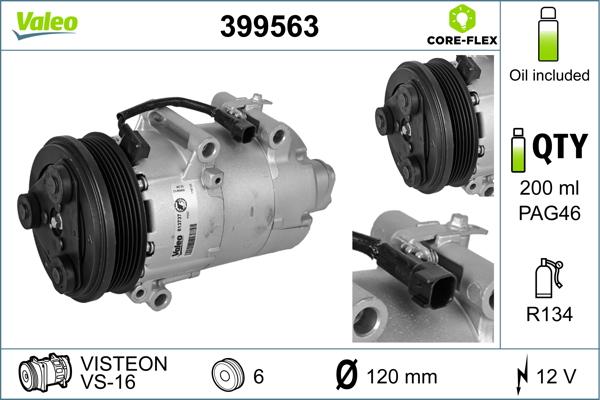 Valeo 399563 - Compressor, air conditioning autospares.lv