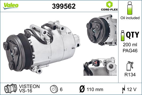 Valeo 399562 - Compressor, air conditioning autospares.lv