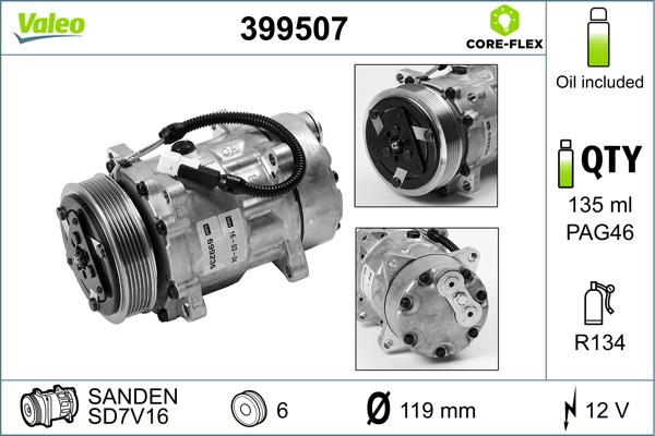 Valeo 399507 - Compressor, air conditioning autospares.lv