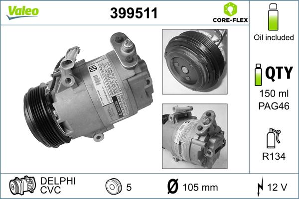 Valeo 399511 - Compressor, air conditioning autospares.lv