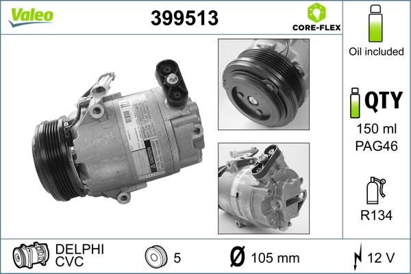 Valeo 399513 - Compressor, air conditioning autospares.lv