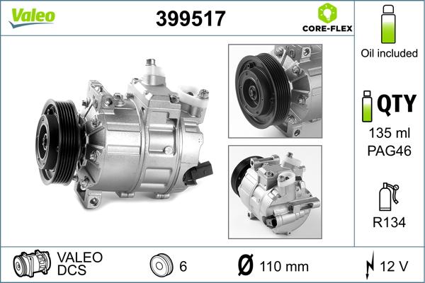 Valeo 399517 - Compressor, air conditioning autospares.lv