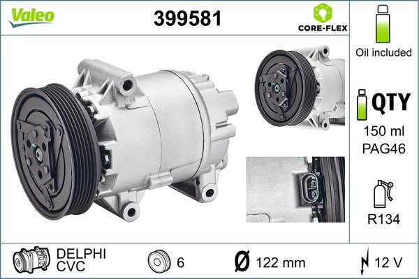 Valeo 399581 - Compressor, air conditioning autospares.lv