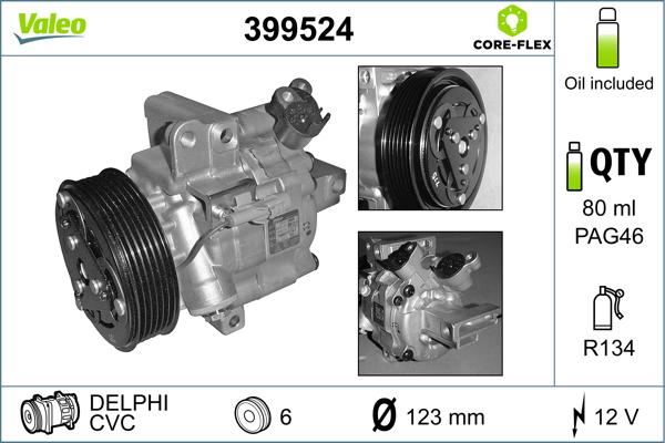 Valeo 399524 - Compressor, air conditioning autospares.lv