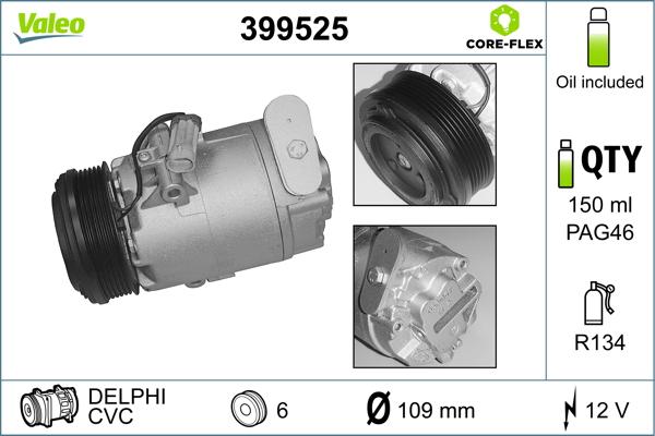 Valeo 399525 - Compressor, air conditioning autospares.lv