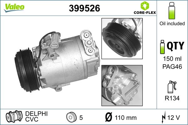 Valeo 399526 - Compressor, air conditioning autospares.lv