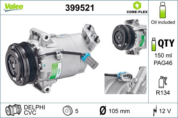 Valeo 399521 - Compressor, air conditioning autospares.lv