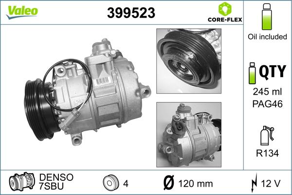 Valeo 399523 - Compressor, air conditioning autospares.lv
