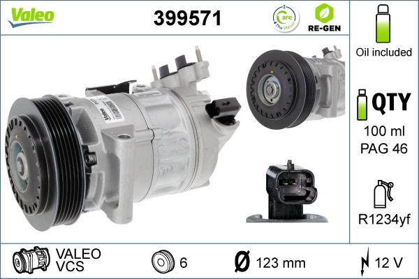 Valeo 399571 - Compressor, air conditioning autospares.lv