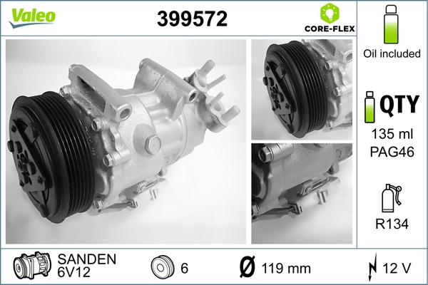 Valeo 399572 - Compressor, air conditioning autospares.lv