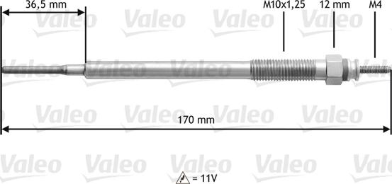 Valeo 345154 - Glow Plug autospares.lv