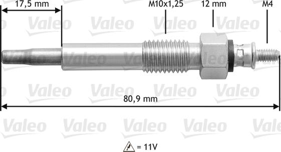 Valeo 345 160 - Glow Plug autospares.lv