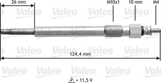 Valeo 345 162 - Glow Plug autospares.lv