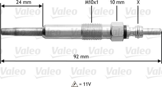 Valeo 345104 - Glow Plug autospares.lv