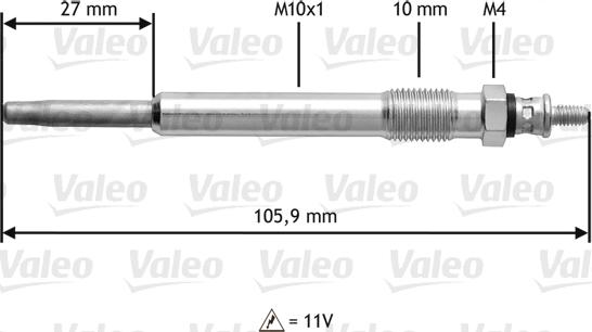 Valeo 345103 - Glow Plug autospares.lv