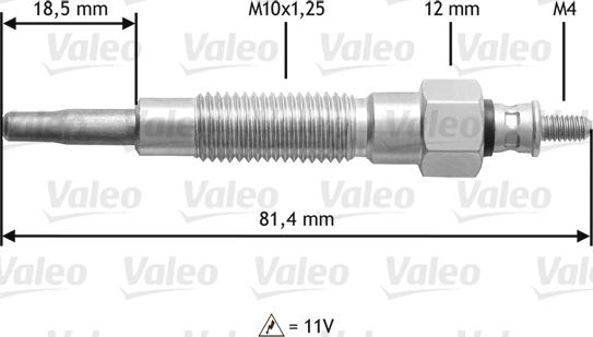 Valeo 345126 - Glow Plug autospares.lv