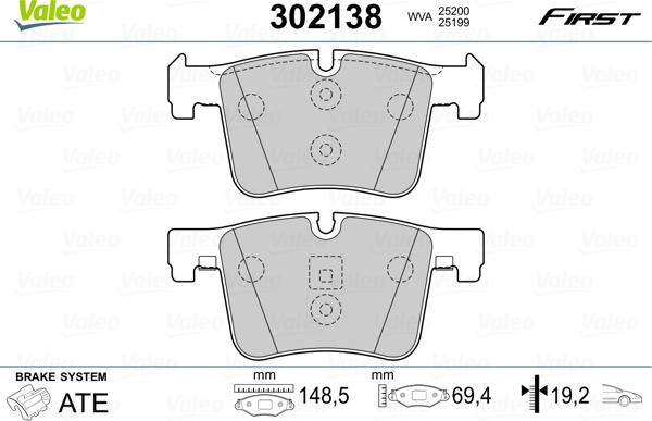 Valeo 302138 - Brake Pad Set, disc brake autospares.lv