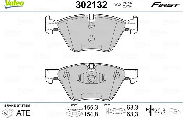 Valeo 302132 - Brake Pad Set, disc brake autospares.lv