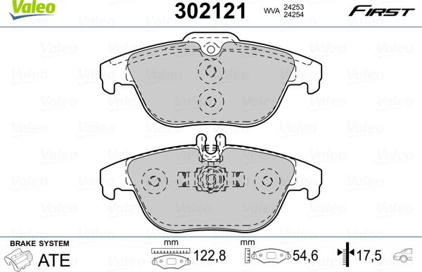 Valeo 302121 - Brake Pad Set, disc brake autospares.lv