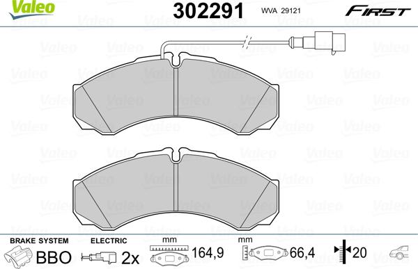 Valeo 302291 - Brake Pad Set, disc brake autospares.lv