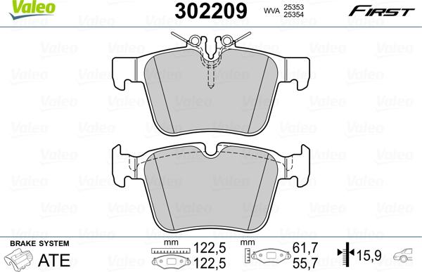 Valeo 302209 - Brake Pad Set, disc brake autospares.lv