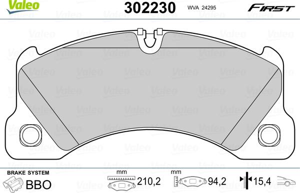 Valeo 302230 - Brake Pad Set, disc brake autospares.lv