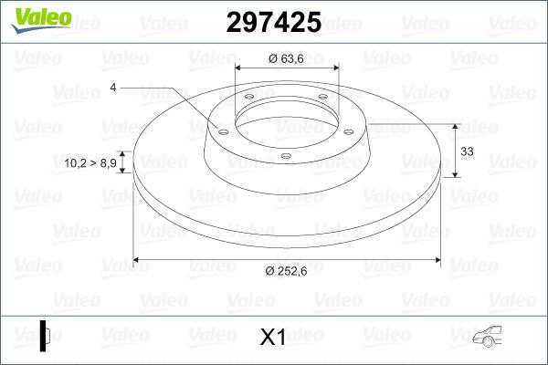 Valeo 297425 - Brake Disc autospares.lv