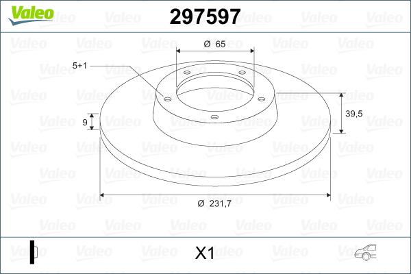 Valeo 297597 - Brake Disc autospares.lv