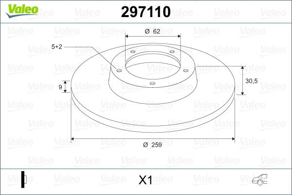 Valeo 297110 - Brake Disc autospares.lv