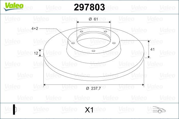 Valeo 297803 - Brake Disc autospares.lv