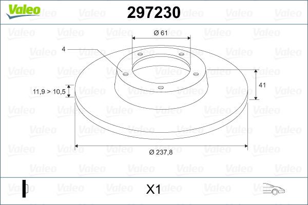 Valeo 297230 - Brake Disc autospares.lv