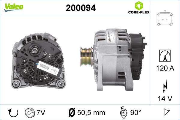 Valeo 200094 - Alternator autospares.lv