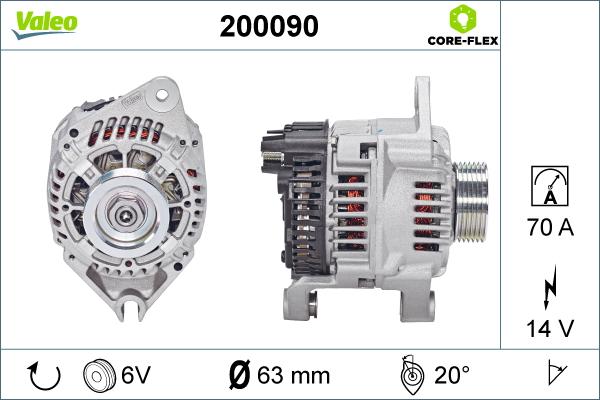 Valeo 200090 - Alternator autospares.lv