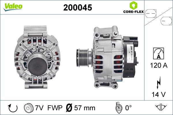 Valeo 200045 - Alternator autospares.lv