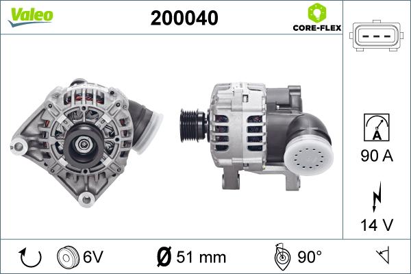 Valeo 200040 - Alternator autospares.lv