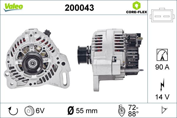 Valeo 200043 - Alternator autospares.lv