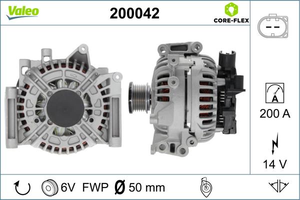 Valeo 200042 - Alternator autospares.lv