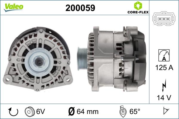 Valeo 200059 - Alternator autospares.lv