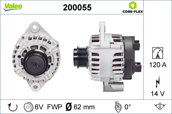 Valeo 200055 - Alternator autospares.lv