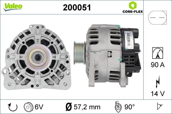 Valeo 200051 - Alternator autospares.lv